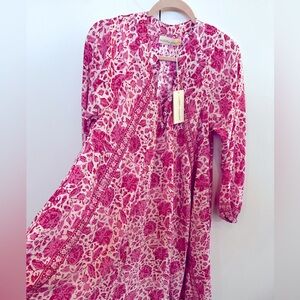 Natalie Martin Fiore Short Dress - Pink Geranium Print